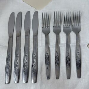 Summer Breeze Floral Pattern Sears & Roebuck Stainless Steel Flatware 8 Pc Japan